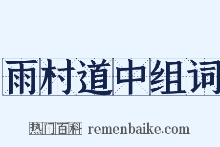 雨村道中组词是什么意思的图片
